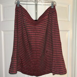 Etcetera Red and Black A-Line Midi Skirt for Work